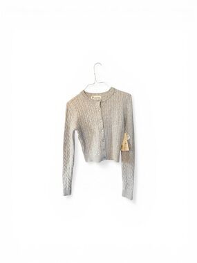 No Boundaries Gray Cable Knit Button Cardigan